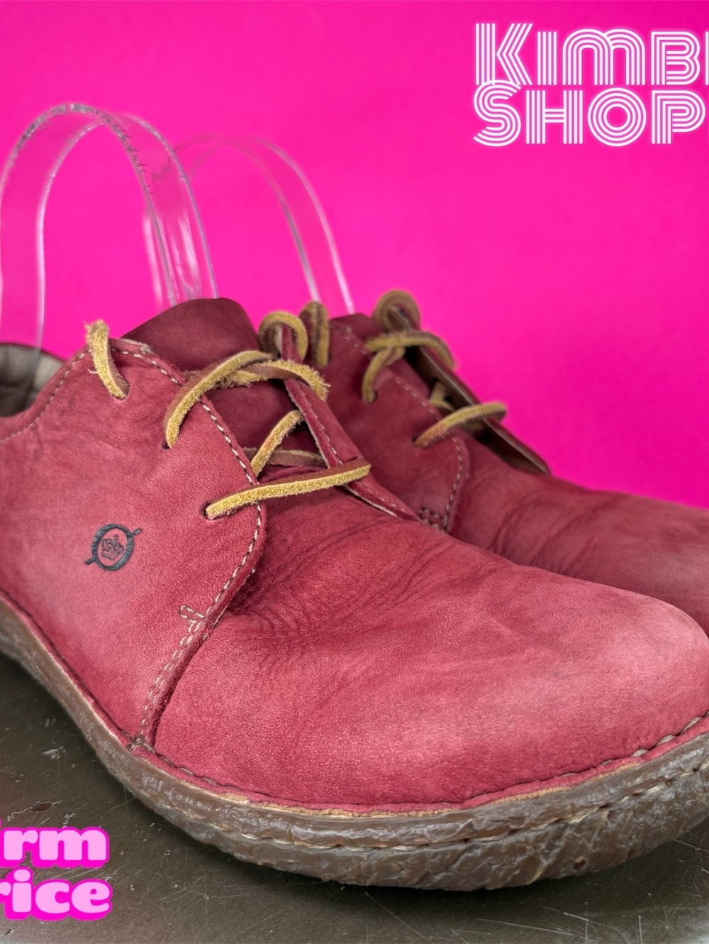 Born Red Leather Lace-Up Casual Oxford US 8 EU 39 UK 6
